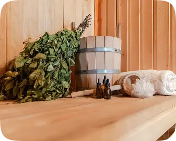 Sauna accessories with herbs